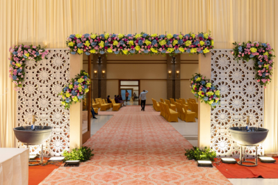 South Indian flower decorations with jasmine and roses