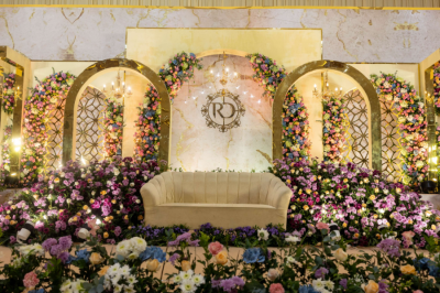 South Indian flower decorations with jasmine and roses