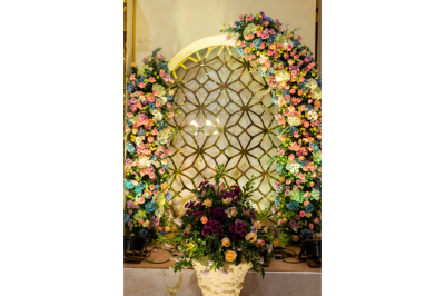 South Indian flower decorations with jasmine and roses