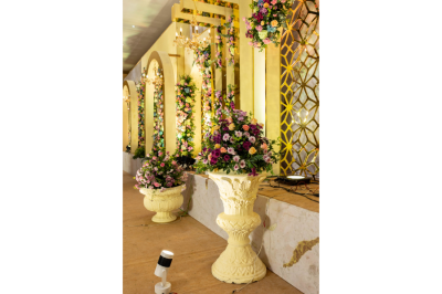 South Indian flower decorations with jasmine and roses