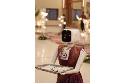 reception robot in wedding hall