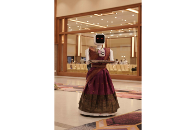reception robot in wedding hall