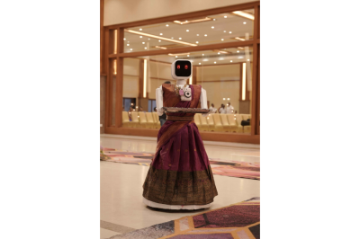reception robot in wedding hall
